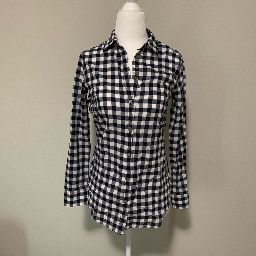 Navy check shirt - worn once